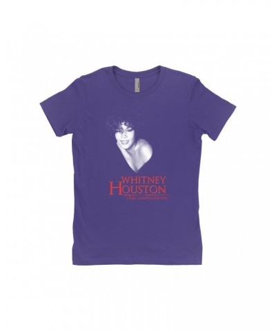 Whitney Houston Ladies' Boyfriend T-Shirt | I Will Always Love You Logo And Photo Shirt $5.93 Shirts