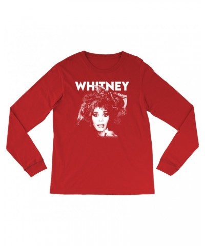 Whitney Houston Long Sleeve Shirt | 1987 Photo White Whitney Design Shirt $10.42 Shirts