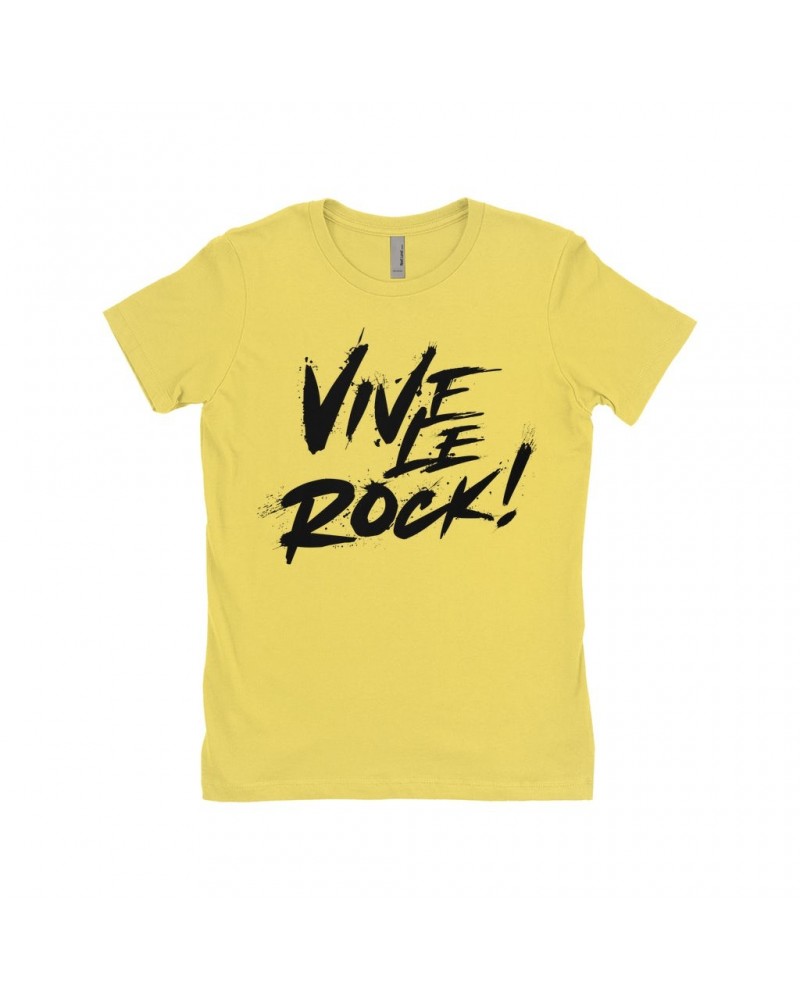 Music Life Ladies' Boyfriend T-Shirt | Vive Le Rock Shirt $11.99 Shirts