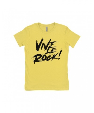 Music Life Ladies' Boyfriend T-Shirt | Vive Le Rock Shirt $11.99 Shirts