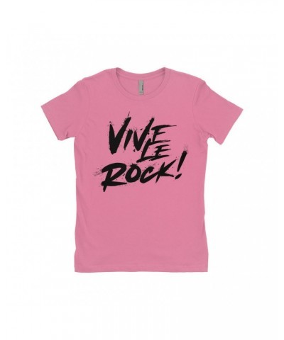 Music Life Ladies' Boyfriend T-Shirt | Vive Le Rock Shirt $11.99 Shirts