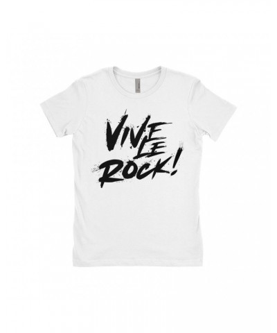 Music Life Ladies' Boyfriend T-Shirt | Vive Le Rock Shirt $11.99 Shirts