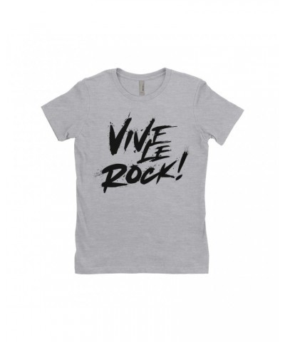 Music Life Ladies' Boyfriend T-Shirt | Vive Le Rock Shirt $11.99 Shirts