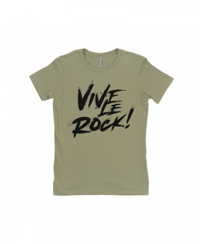 Music Life Ladies' Boyfriend T-Shirt | Vive Le Rock Shirt $11.99 Shirts