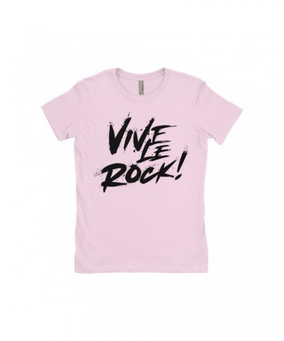 Music Life Ladies' Boyfriend T-Shirt | Vive Le Rock Shirt $11.99 Shirts