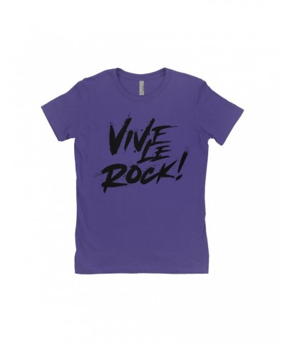 Music Life Ladies' Boyfriend T-Shirt | Vive Le Rock Shirt $11.99 Shirts