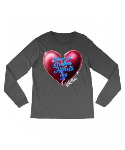 Whitney Houston Long Sleeve Shirt | Where Do Broken Hearts Go Shirt $7.99 Shirts