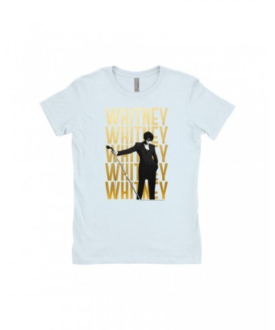 Whitney Houston Ladies' Boyfriend T-Shirt | Whitney Whitney Whitney On Stage Design Shirt $5.39 Shirts