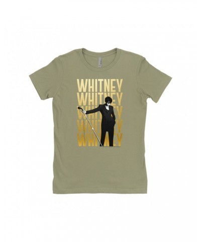 Whitney Houston Ladies' Boyfriend T-Shirt | Whitney Whitney Whitney On Stage Design Shirt $5.39 Shirts