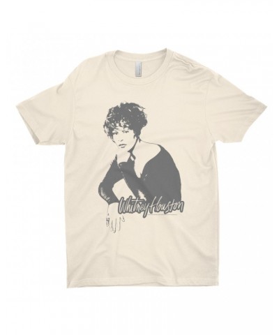 Whitney Houston T-Shirt | 1990 Photo In Shadow Design Shirt $10.53 Shirts