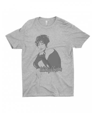 Whitney Houston T-Shirt | 1990 Photo In Shadow Design Shirt $10.53 Shirts