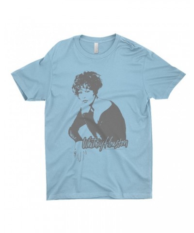 Whitney Houston T-Shirt | 1990 Photo In Shadow Design Shirt $10.53 Shirts