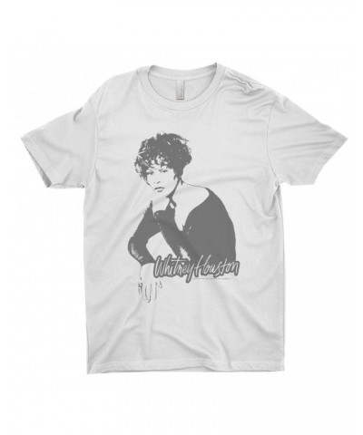 Whitney Houston T-Shirt | 1990 Photo In Shadow Design Shirt $10.53 Shirts