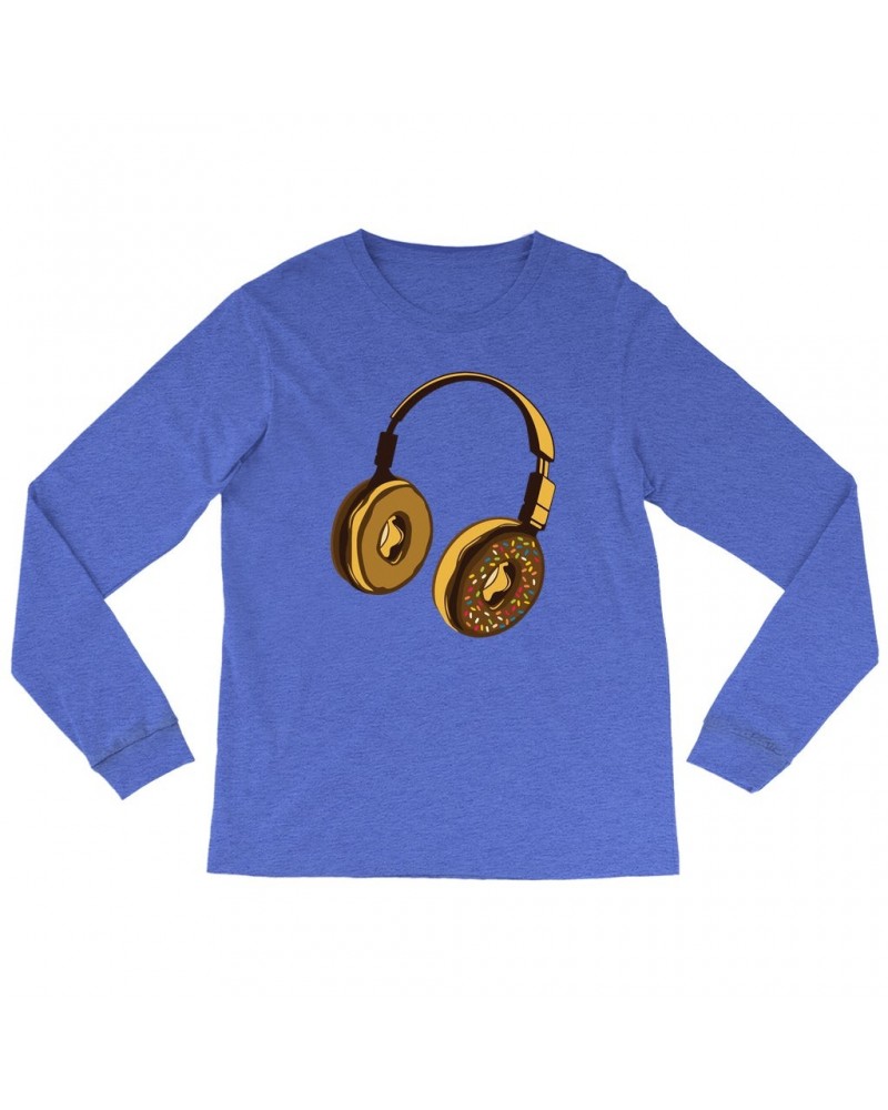 Music Life Heather Long Sleeve Shirt | Delicious Donut Beats Shirt $8.39 Shirts