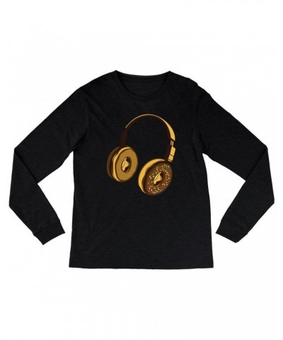 Music Life Heather Long Sleeve Shirt | Delicious Donut Beats Shirt $8.39 Shirts