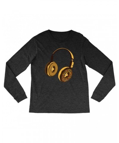 Music Life Heather Long Sleeve Shirt | Delicious Donut Beats Shirt $8.39 Shirts