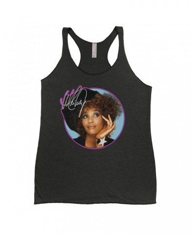 Whitney Houston Ladies' Tank Top | Whitney Signature Album Photo Pink Image Shirt $9.23 Shirts