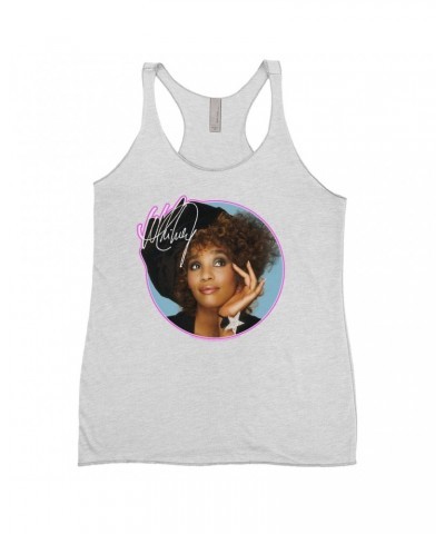 Whitney Houston Ladies' Tank Top | Whitney Signature Album Photo Pink Image Shirt $9.23 Shirts