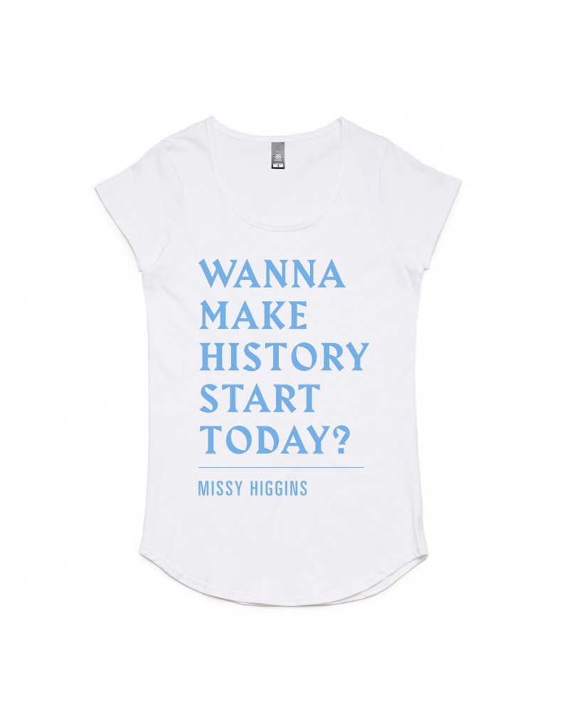 Missy Higgins Make History White Ladies Tee $7.98 Shirts