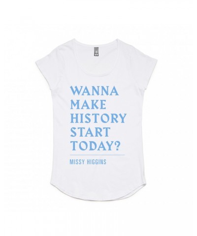 Missy Higgins Make History White Ladies Tee $7.98 Shirts