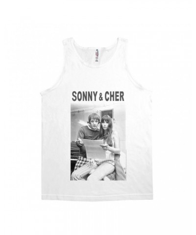 Sonny & Cher Unisex Tank Top | 1966 Recording Studio Photo And Logo Shirt $6.11 Shirts