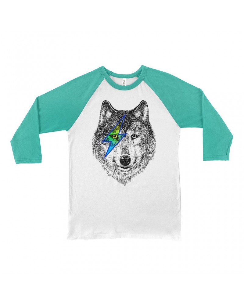 Music Life 3/4 Sleeve Baseball Tee | Glam Rock Wolf Shirt $3.30 Shirts