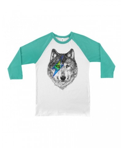 Music Life 3/4 Sleeve Baseball Tee | Glam Rock Wolf Shirt $3.30 Shirts