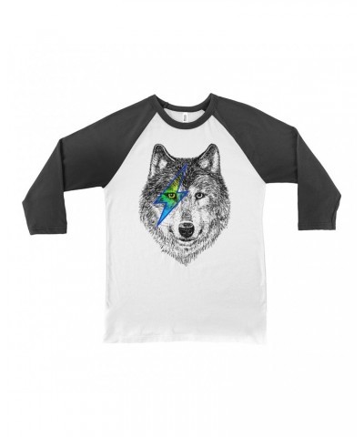 Music Life 3/4 Sleeve Baseball Tee | Glam Rock Wolf Shirt $3.30 Shirts