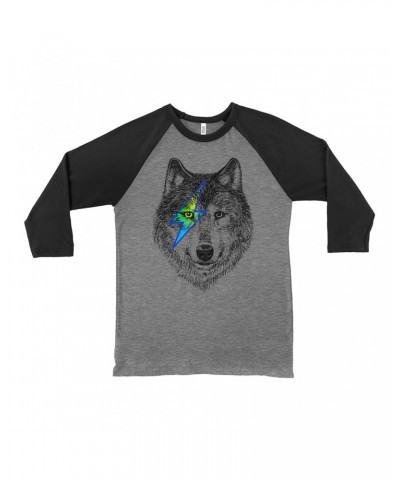 Music Life 3/4 Sleeve Baseball Tee | Glam Rock Wolf Shirt $3.30 Shirts