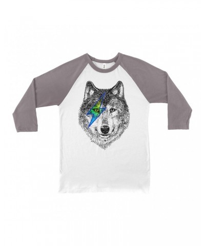 Music Life 3/4 Sleeve Baseball Tee | Glam Rock Wolf Shirt $3.30 Shirts