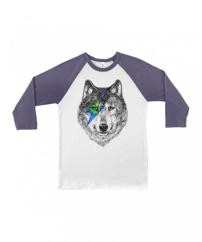 Music Life 3/4 Sleeve Baseball Tee | Glam Rock Wolf Shirt $3.30 Shirts