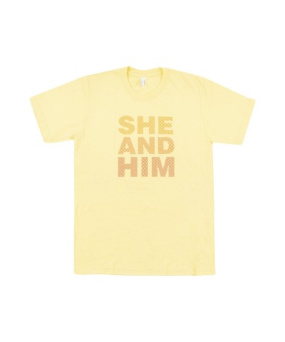 She & Him MENS DOTS T-SHIRT YELLOW $9.02 Shirts