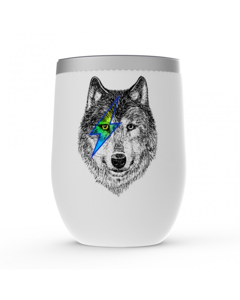 Music Life Stemless Wine Tumbler | Glam Rock Wolf Stemless Wine Tumbler $10.24 Drinkware