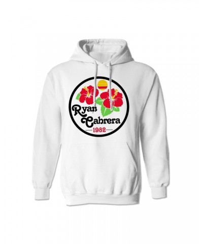 Ryan Cabrera Hibiscus White Pullover Hoodie $11.43 Sweatshirts