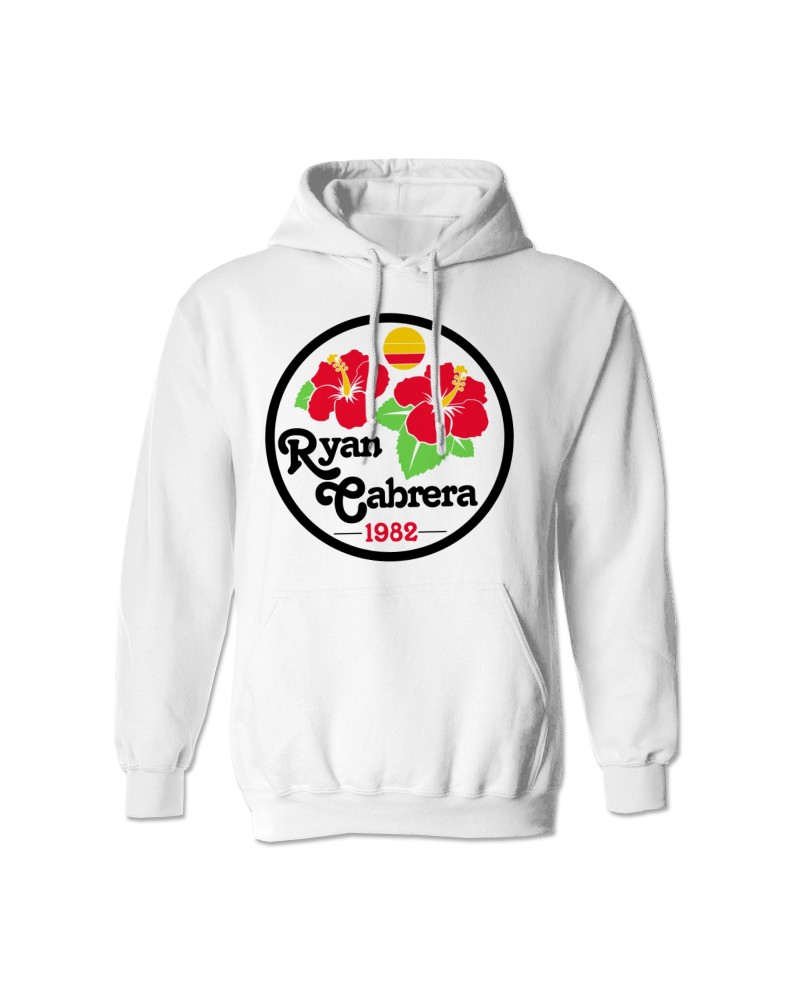 Ryan Cabrera Hibiscus White Pullover Hoodie $11.43 Sweatshirts