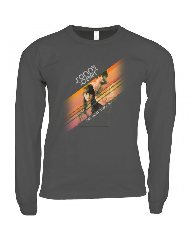 Sonny & Cher Long Sleeve Shirt | The Beat Goes On Orange Stripes Shirt $3.52 Shirts